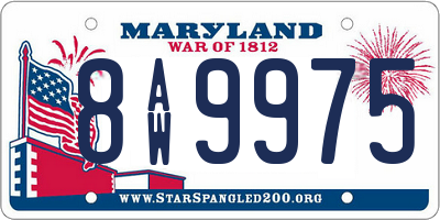 MD license plate 8AW9975