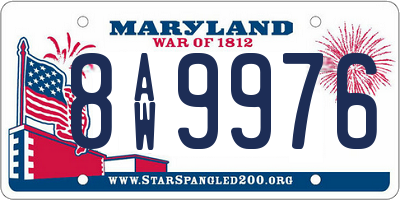 MD license plate 8AW9976