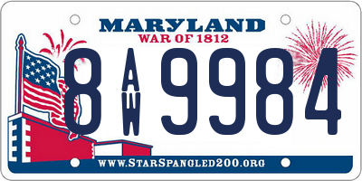 MD license plate 8AW9984