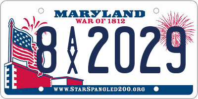 MD license plate 8AX2029