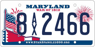 MD license plate 8AX2466