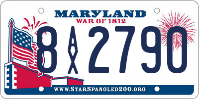 MD license plate 8AX2790