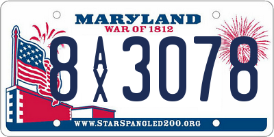 MD license plate 8AX3078