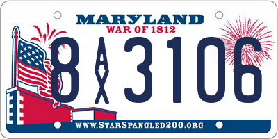 MD license plate 8AX3106