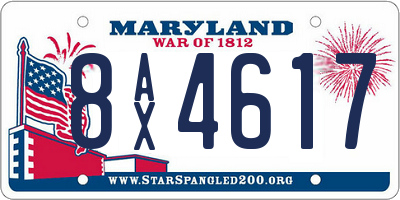 MD license plate 8AX4617