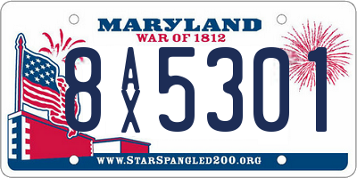 MD license plate 8AX5301