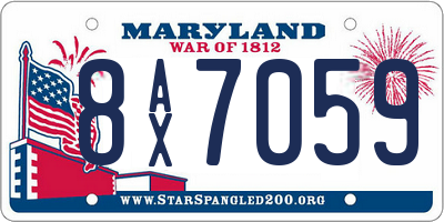 MD license plate 8AX7059