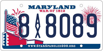 MD license plate 8AX8089