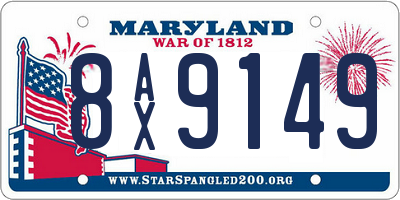 MD license plate 8AX9149