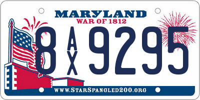 MD license plate 8AX9295