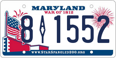 MD license plate 8AY1552