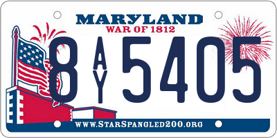 MD license plate 8AY5405