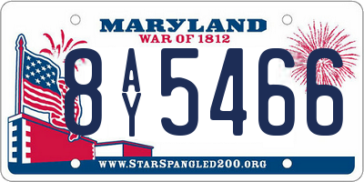 MD license plate 8AY5466