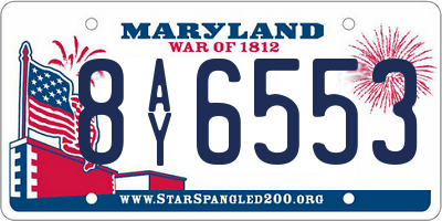 MD license plate 8AY6553