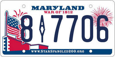 MD license plate 8AY7706