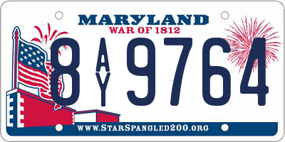 MD license plate 8AY9764