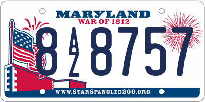 MD license plate 8AZ8757