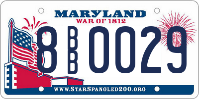 MD license plate 8BB0029