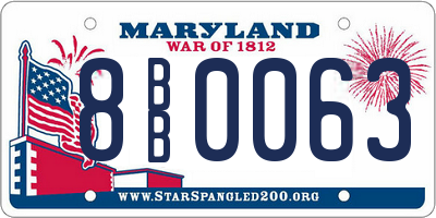 MD license plate 8BB0063