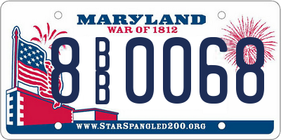MD license plate 8BB0068