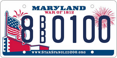 MD license plate 8BB0100