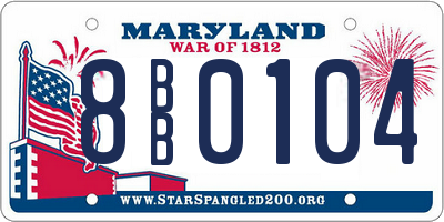 MD license plate 8BB0104