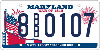 MD license plate 8BB0107