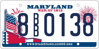 MD license plate 8BB0138