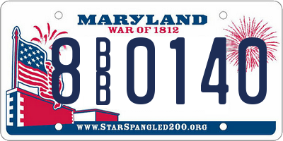 MD license plate 8BB0140