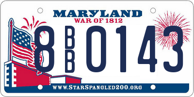 MD license plate 8BB0143