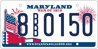 MD license plate 8BB0150