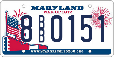 MD license plate 8BB0151