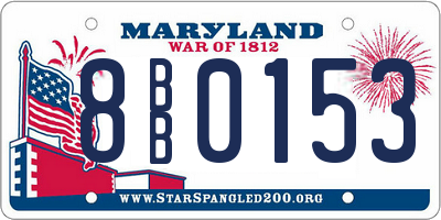 MD license plate 8BB0153