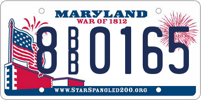 MD license plate 8BB0165