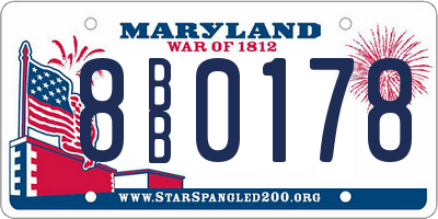 MD license plate 8BB0178