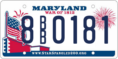 MD license plate 8BB0181