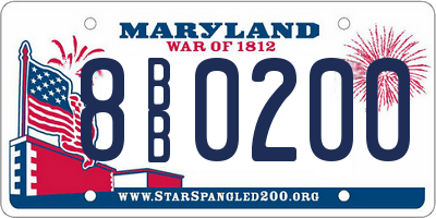 MD license plate 8BB0200