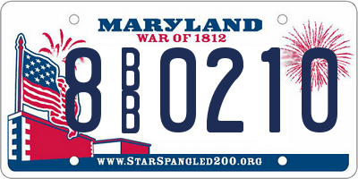 MD license plate 8BB0210