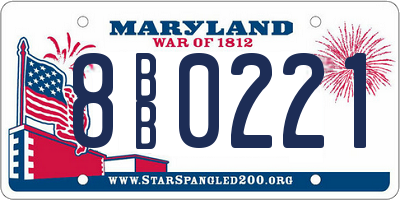 MD license plate 8BB0221
