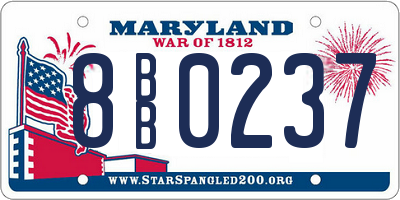 MD license plate 8BB0237