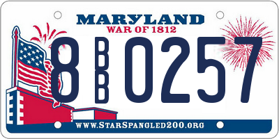 MD license plate 8BB0257