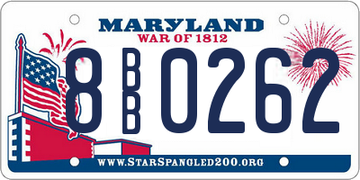 MD license plate 8BB0262