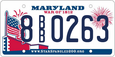MD license plate 8BB0263