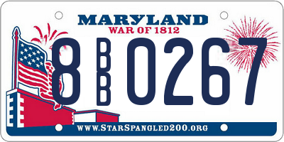 MD license plate 8BB0267