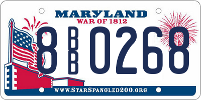 MD license plate 8BB0268