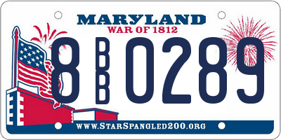 MD license plate 8BB0289