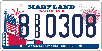 MD license plate 8BB0308