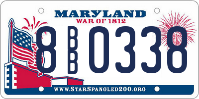 MD license plate 8BB0338