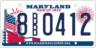 MD license plate 8BB0412
