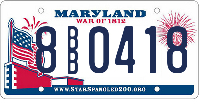 MD license plate 8BB0418